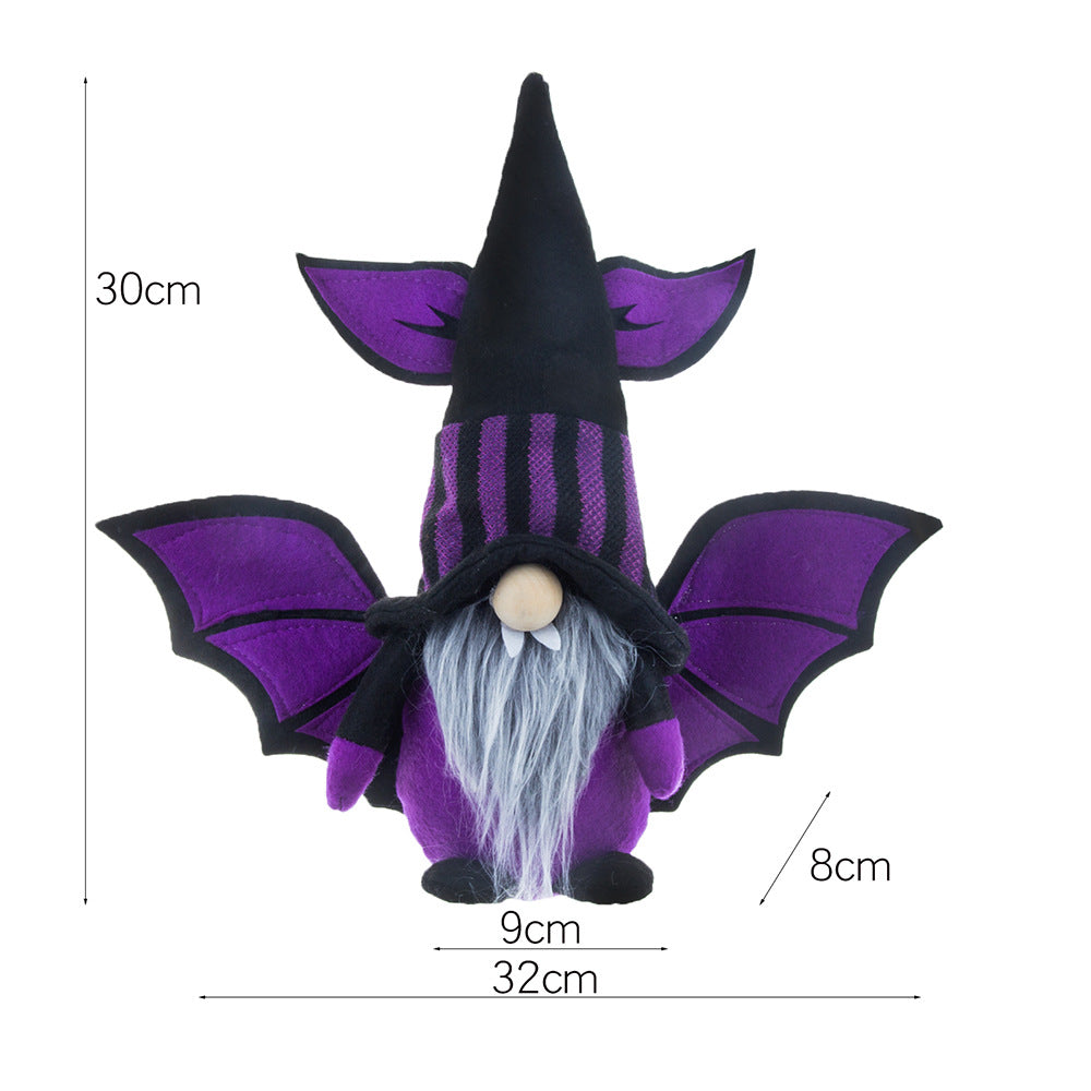 Wholesale Bat Vampire Faceless Old Man Wings Halloween Dwarf Cloth Doll